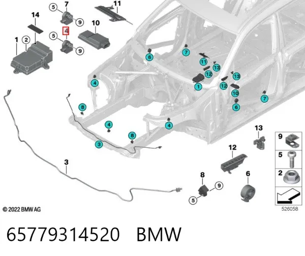 Czujnik AIRBAG przedni 65779314520 BMW