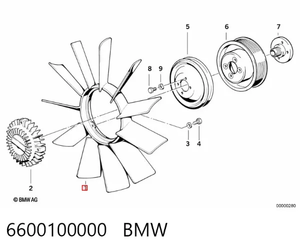 Wentylator (wirnik) chłodnicy 6600100000 BMW
