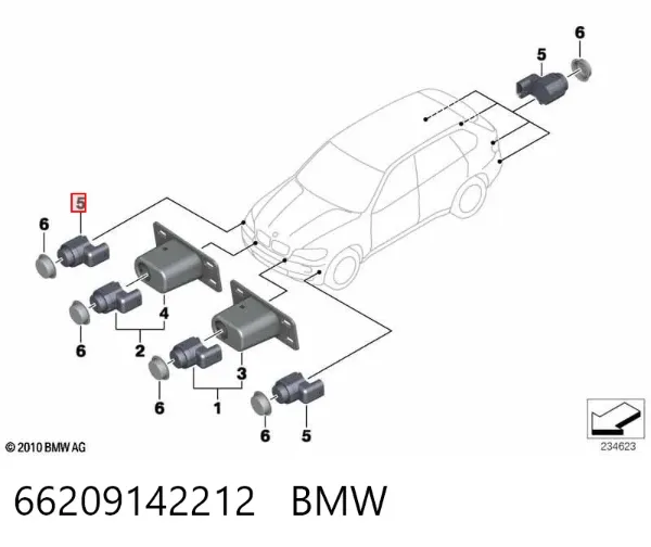 Czujnik parkowania tylny 66209142212 BMW