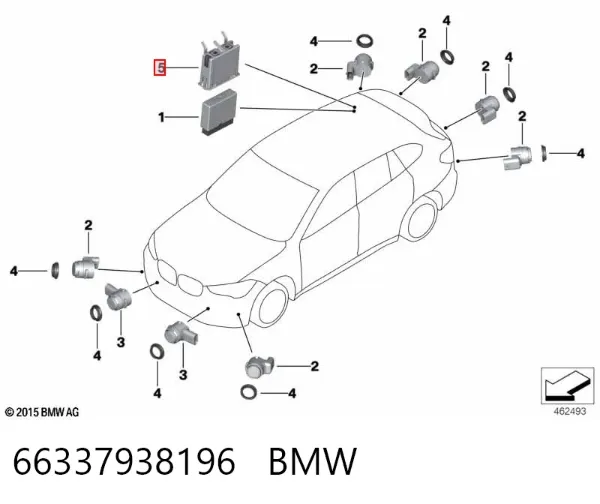 Sterownik czujnika parkowania 66337938196 BMW