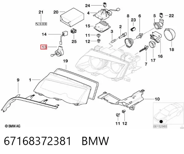 Korektor swiatel 67168372381 BMW