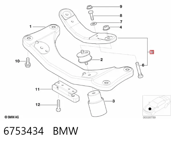 Listwa kierownicza (maglownica) 6753434 BMW