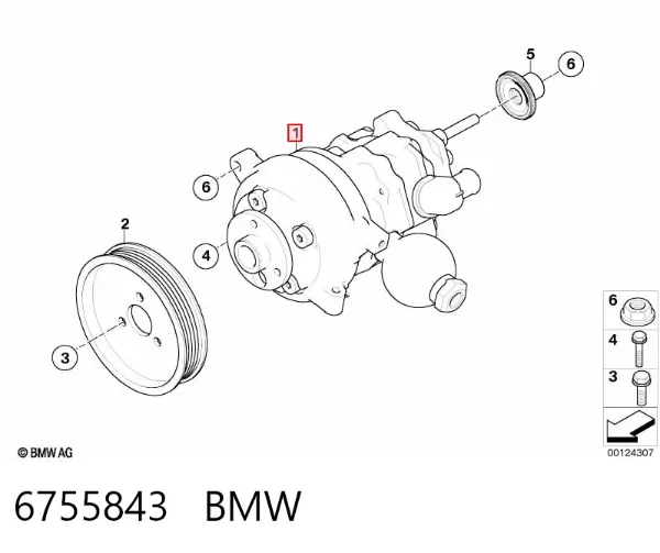 Pompa wspomagania hydraulicznego kierownicy 6755843 BMW