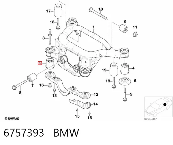 Silentblock tylnej belki 6757393 BMW