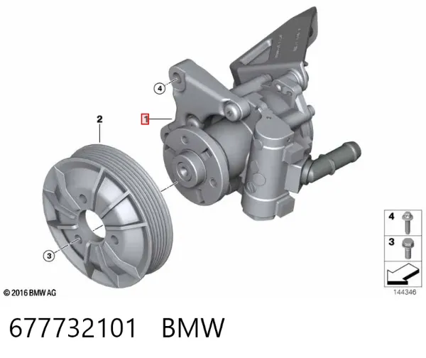 Pompa wspomagania hydraulicznego kierownicy 677732101 BMW