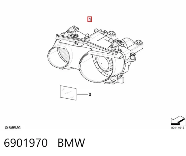 Reflektor prawy 6901970 BMW