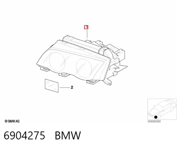 Reflektor lewy 6904275 BMW