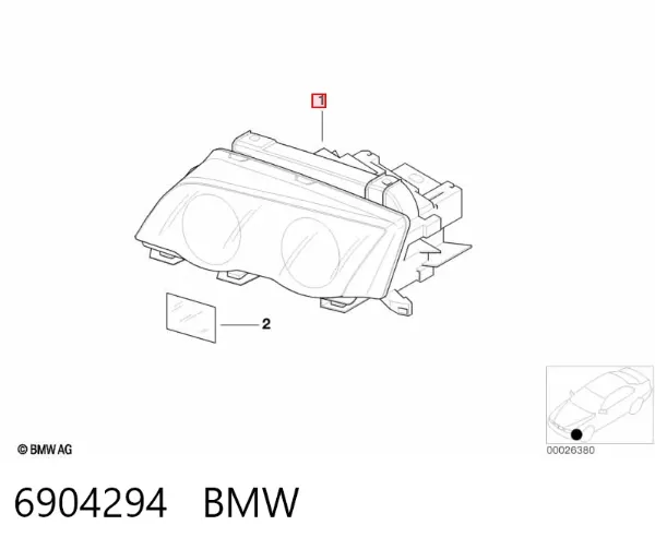 Reflektor prawy 6904294 BMW