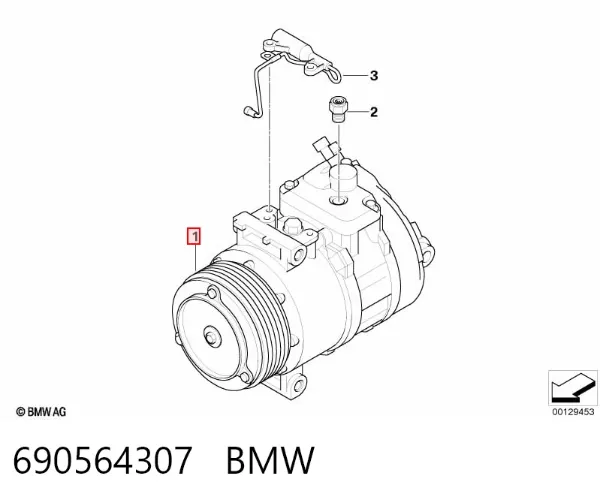 Sprężarka klimatyzacji 690564307 BMW