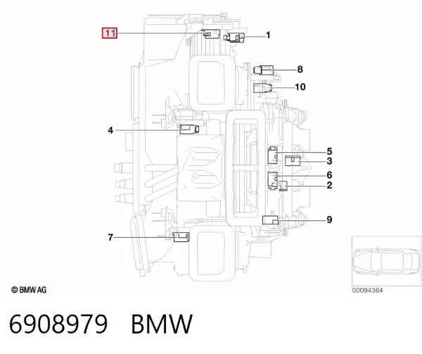 Silniczek klapy nagrzewnicy BMW 3 E36
