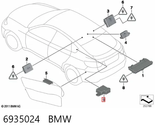 Wzmacniacz sygnału anteny 6935024 BMW
