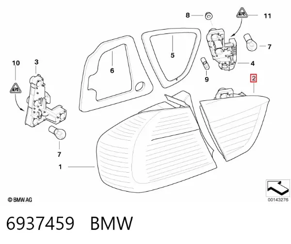 Lampa zespolona tylna lewa wewnętrzna 6937459 BMW