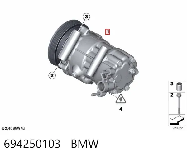 Sprężarka klimatyzacji 694250103 BMW