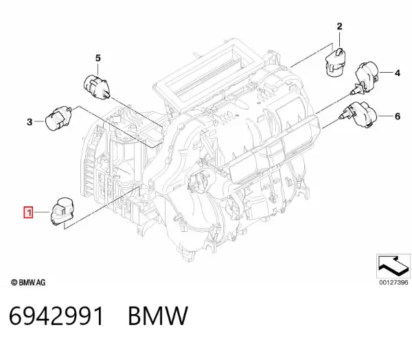 Silniczek klapy nagrzewnicy BMW 5 E60