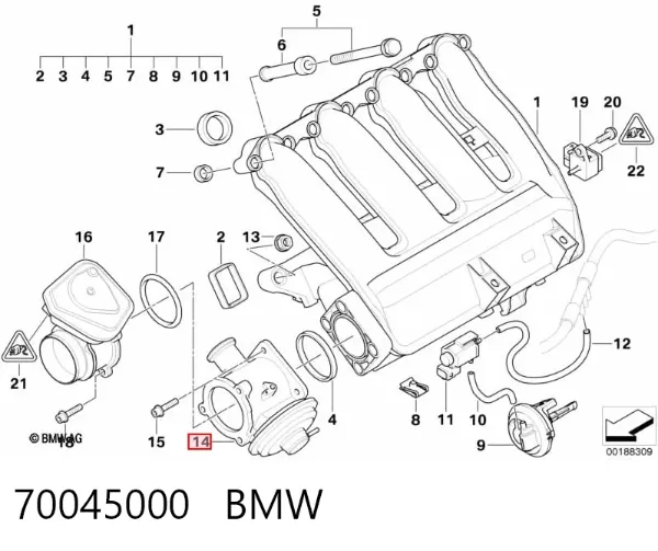 Zawór recyrkulacji spalin EGR 70045000 BMW