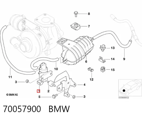 Przetwornik ciśnienia (solenoid) doładowania 70057900 BMW