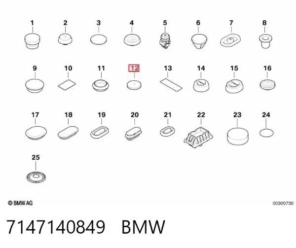 Wkładka dna nadwozia 7147140849 BMW