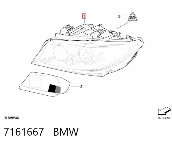 Reflektor lewy 7161667 BMW