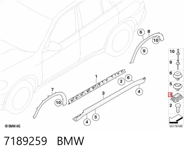Podstawa pod podnośnik samochodu dolna 7189259 BMW