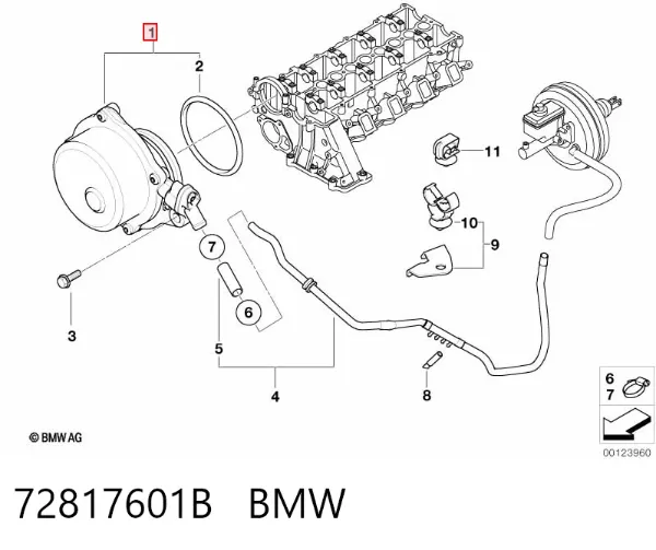 Pompa podciśnienia 72817601B BMW