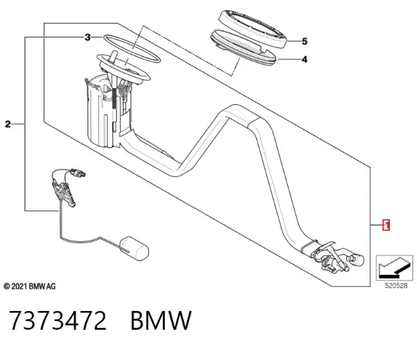 Moduł pompy paliwowej z czujnikiem poziomu paliwa 7373472 BMW
