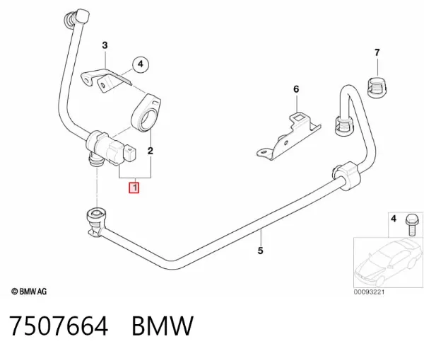Zawór odpowietrzający zbiornika paliwa 7507664 BMW