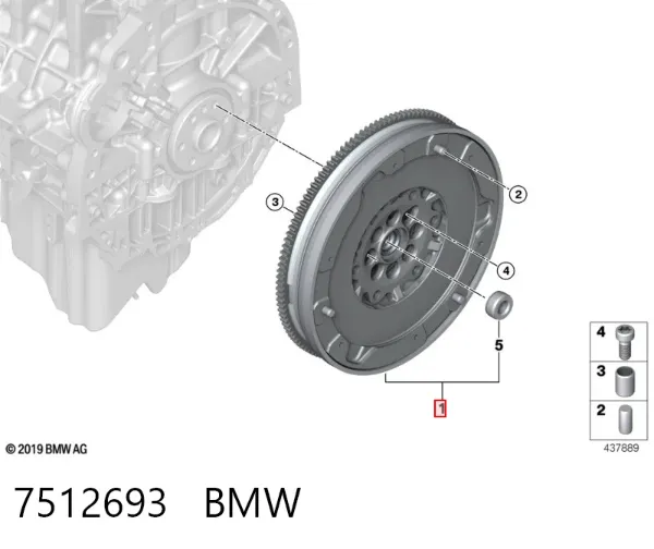 Koło zamachowe silnika 7512693 BMW