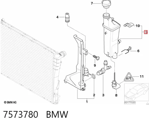Zbiorniczek wyrównawczy układu chłodzenia 7573780 BMW
