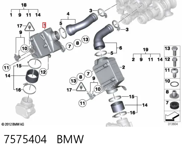 Chłodnica intercoolera 7575404 BMW