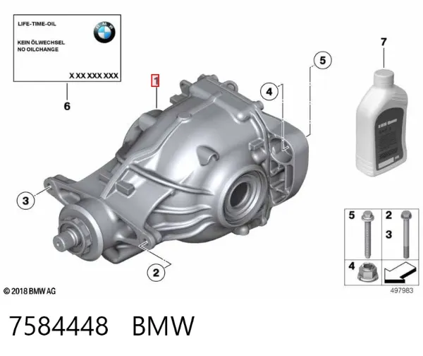 Reduktor mostu tylnego 7584448 BMW
