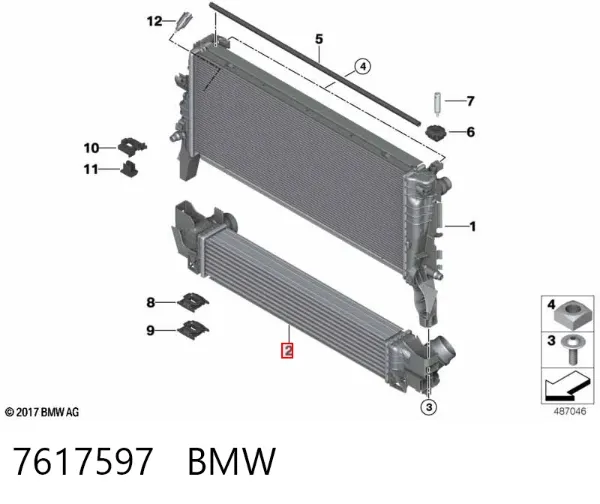 Chłodnica intercoolera 7617597 BMW