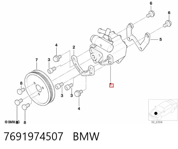 Pompa wspomagania hydraulicznego kierownicy 7691974507 BMW