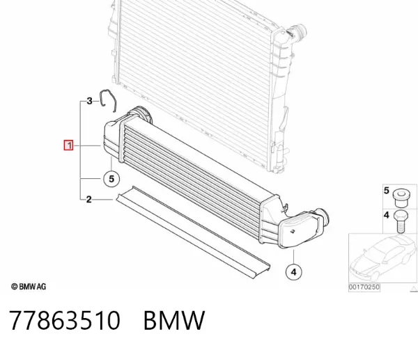 Chłodnica intercoolera 77863510 BMW