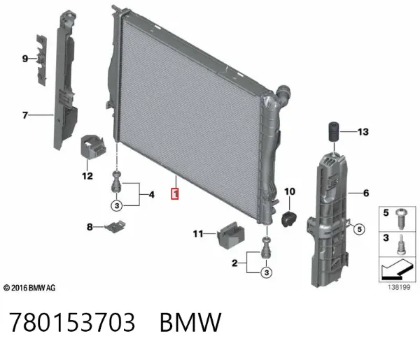 Chłodnica silnika 780153703 BMW