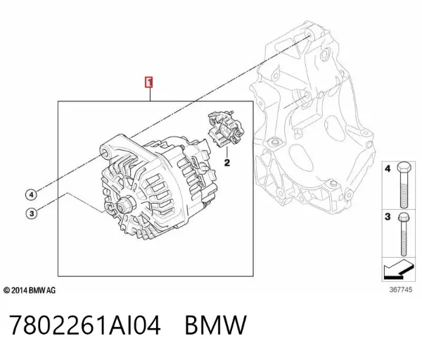 Alternator 7802261AI04 BMW