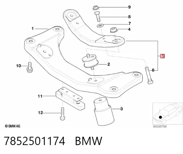 Listwa kierownicza (maglownica) 7852501174 BMW