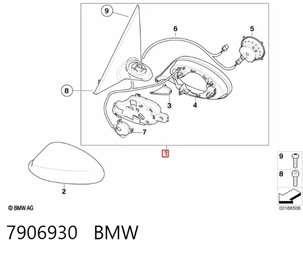 Lusterko wsteczne prawe 7906930 BMW