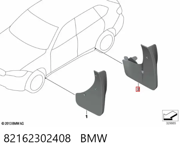 Chlapacze tylne, komplet 82162302408 BMW