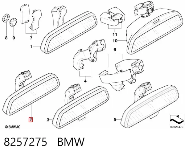 Lusterko wewnętrzne 8257275 BMW
