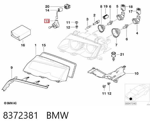 Korektor swiatel 8372381 BMW