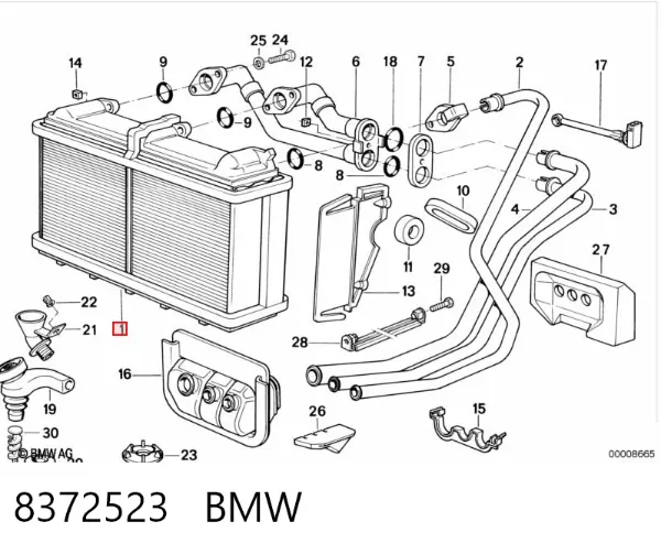 Chłodnica nagrzewnicy (ogrzewacza) 8372523 BMW