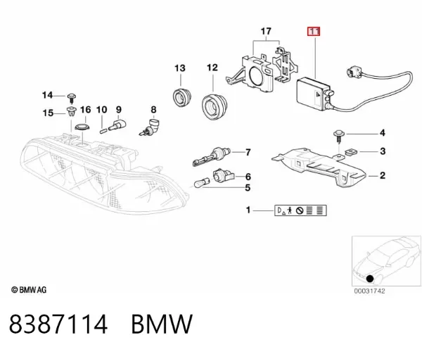Urządzenie zapłonowe (ksenon) 8387114 BMW