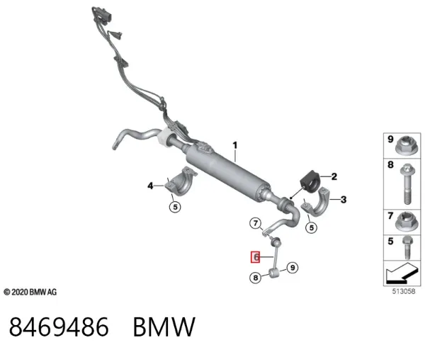 Łącznik stabilizatora tylnego 8469486 BMW