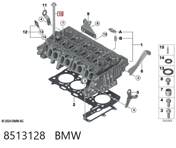 Śruba głowicy cylindrów 8513128 BMW