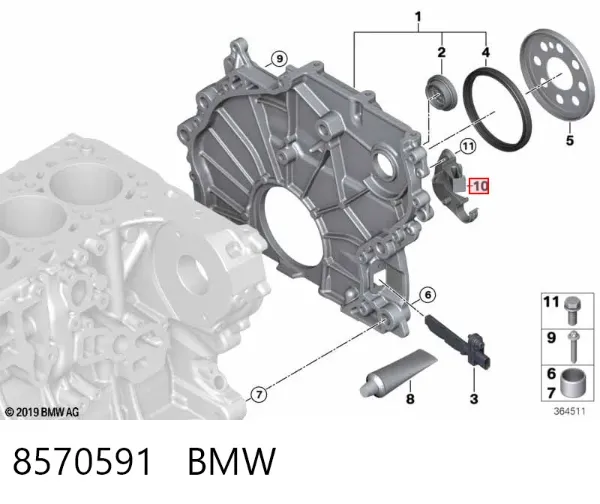 Zawór elektromagnetyczny regulacji klapy EGR 8570591 BMW