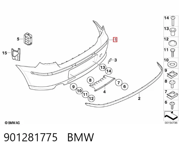 Zderzak tylny 901281775 BMW