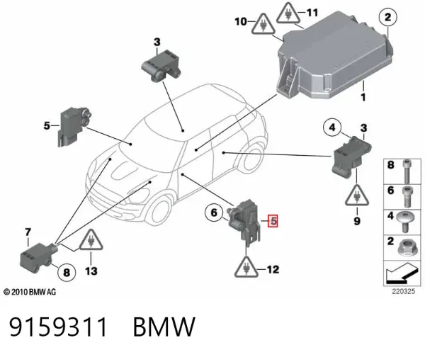 Czujnik AIRBAG przedni 9159311 BMW