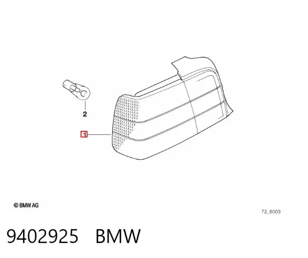Lampa zespolona tylna prawa 9402925 BMW