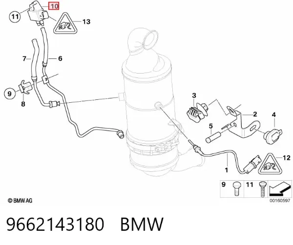 Czujnik ciśnienia spalin 9662143180 BMW