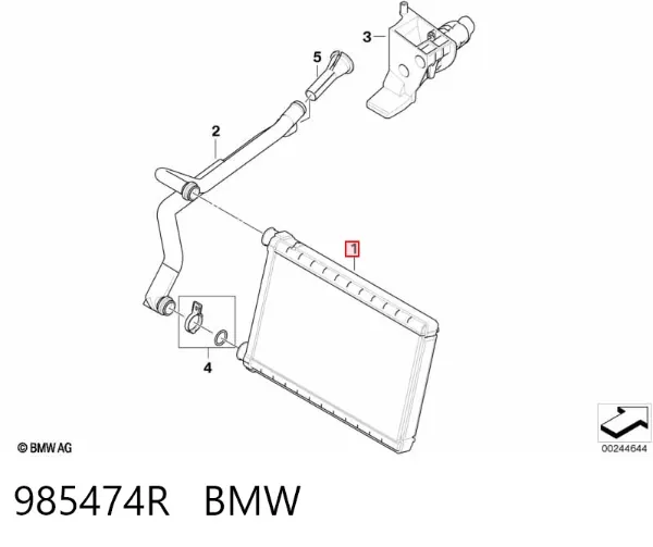 Chłodnica nagrzewnicy (ogrzewacza) 985474R BMW